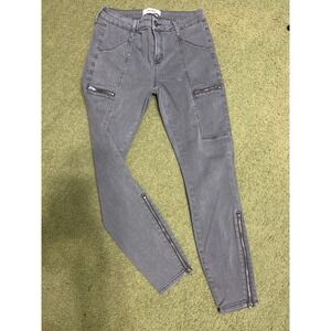 Pistola Womens Grey Skinny Cargo Zipper Ankle Denim Jeans P6952TLT-DEP Size 28